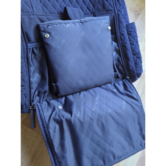 Vera Bradley Make a Change Baby Diaper Tote Bag Changing Pad Solid Navy Blue - Picture 3 of 13